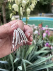 Růžově zlacené kruhové náušnice se zirkony – chirurgická ocel 18k Améya