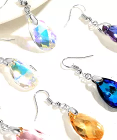 náušnice z chirurgické oceli s křišťály Swarovski modrý krystal Estrella
