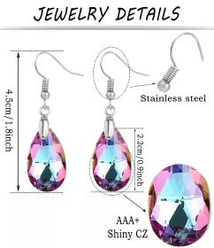 náušnice z chirurgické oceli s křišťály Swarovski modrý krystal Estrella