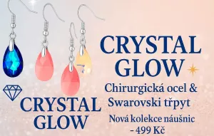 naušnice z chirurgické oceli s křišťály Swarovski lesk Estrella