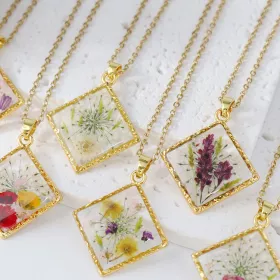 Náhrdelník s pravými květy – kolekce Florea Diy pink Peony