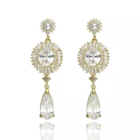 Jedinečné pozlacené náušnice E97350 od YVON s kubickými zirkony