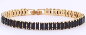 Černý pozlacený náramek 18k