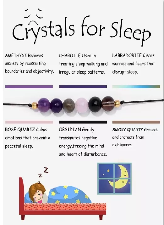 Náramek „Crystals for Sleep“- krystaly pro lepší spánek Freya