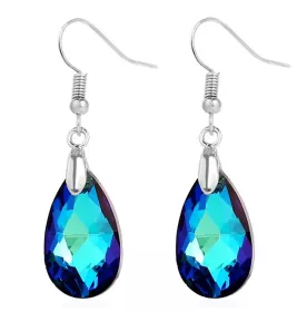 náušnice z chirurgické oceli s křišťály Swarovski modrý krystal 