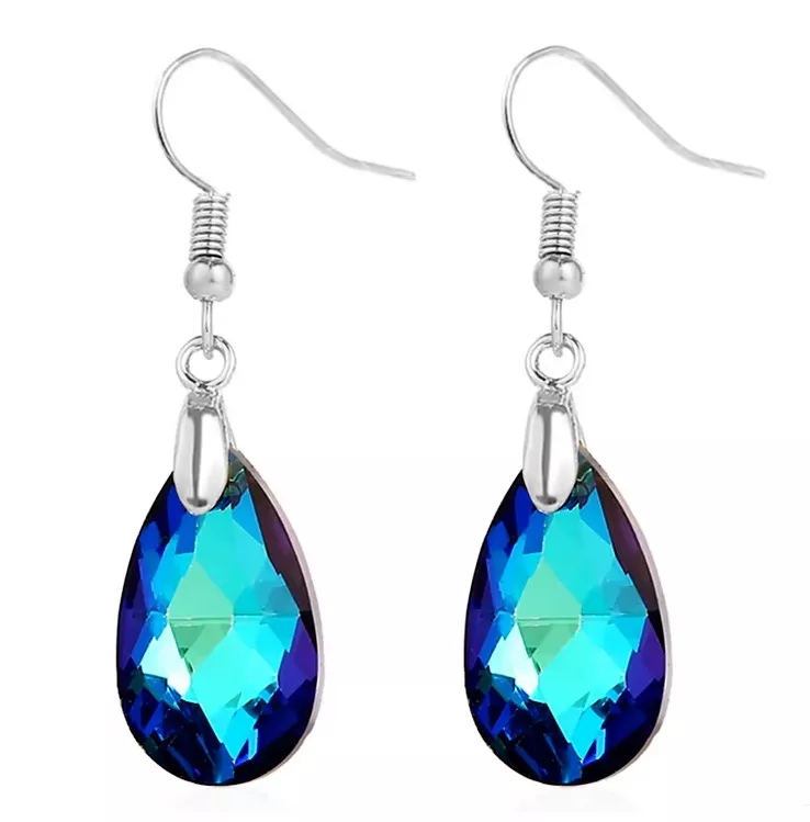 náušnice z chirurgické oceli s křišťály Swarovski modrý krystal Estrella