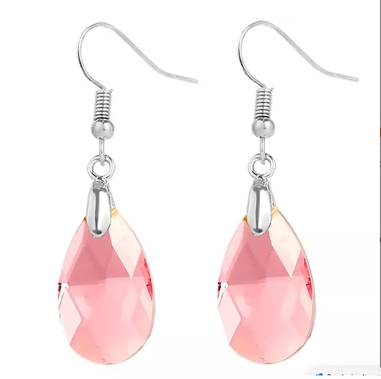 náušnice z chirurgické oceli s křišťály Swarovski růžové Estrella