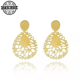 Pozlacené náušnice z nerezové oceli E98551z - hypoalergenní