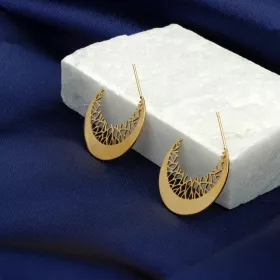 Pozlacené náušnice z nerezové oceli E98553z odYVON - půlkruhy hypoalergenní