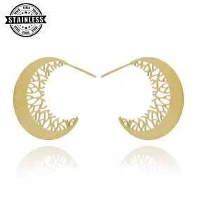 Pozlacené náušnice z nerezové oceli E98553z odYVON  - půlkruhy hypoalergenní