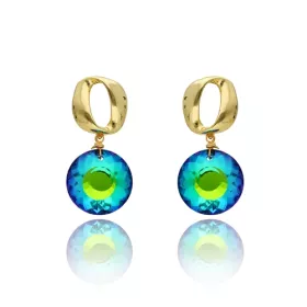 Sladké a energické náušnice NEON KISS E97728 od značky YVON, ombré modrozelená