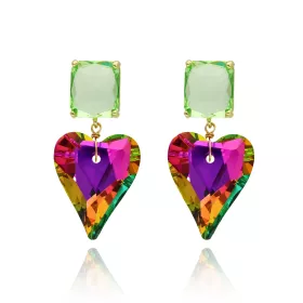 Sladké náušnice  Kolczyki Neon kiss  E97738 ve tvaru srdce fuchsiové od značky Yvon