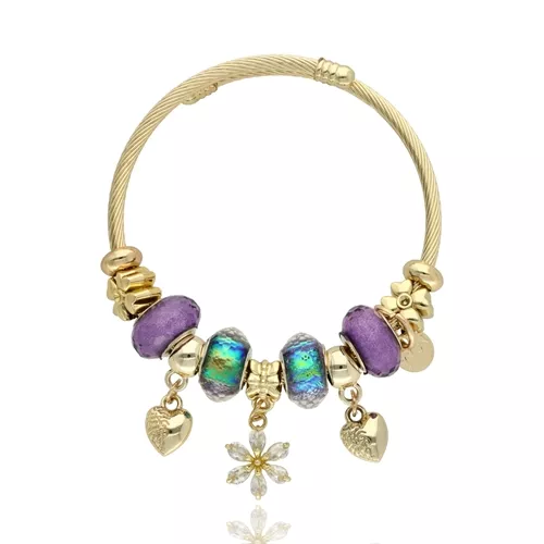 módní náramek, náramek s ozdobami,náramek s čarmy, dámský korálkový náramek, elastický náramek biżuteria damska YVON, módní doplněk YVON