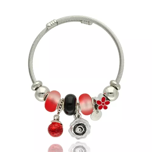 módní náramek, náramek s ozdobami,náramek s čarmy, dámský korálkový náramek, elastický náramek biżuteria damska YVON, módní doplněk YVON