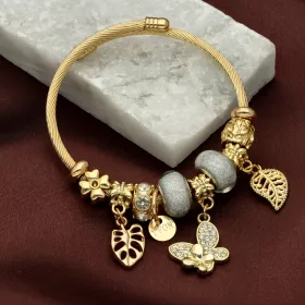 módní náramek, náramek s ozdobami,náramek s čarmy, dámský korálkový náramek, elastický náramek biżuteria damska YVON, módní doplněk YVON