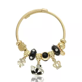 módní náramek, náramek s ozdobami,náramek s čarmy, dámský korálkový náramek, elastický náramek biżuteria damska YVON, módní doplněk YVON, černá labuť