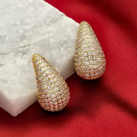 náušnice se zirkony, elegantní dámské náušnice, antialergenní náušnice YVON, zářivé náušnice s kamínky, bižuterie dámské náušnice, kolczyki z cyrkoniami