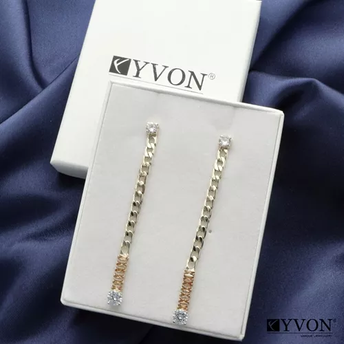 Visací náušnice se zirkony E01791 od YVON, třpytivé,hypoalergenní